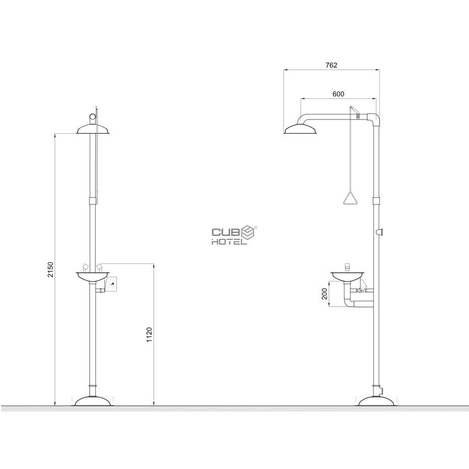 Ducha y lavaojos de emergencia SC700X